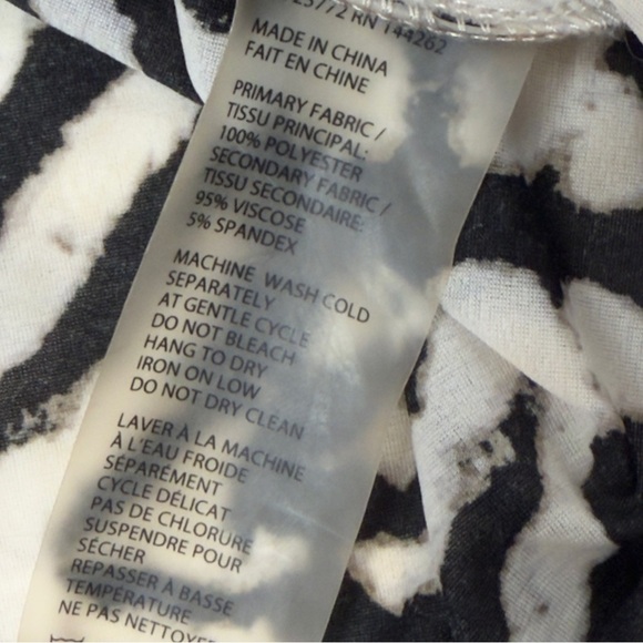 Amanda Green Black White Geometric Tie Dye Button Up Sleeveless Top Large - Picture 9 of 10